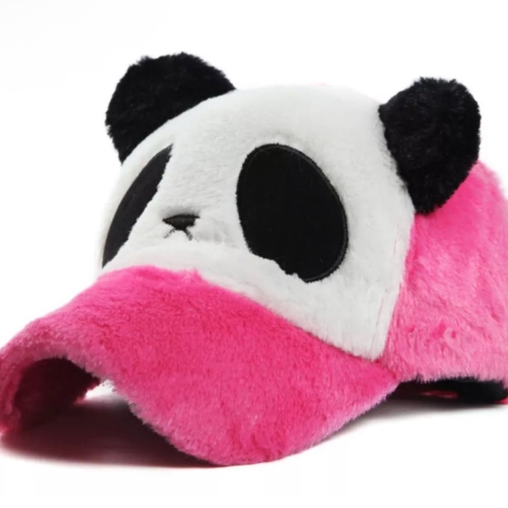 Pink Panda Plush Hat